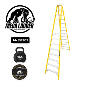 Escalera D/Acceso en Fibra de Vidrio 14 pasos, carga 200Kg Mega Ladder